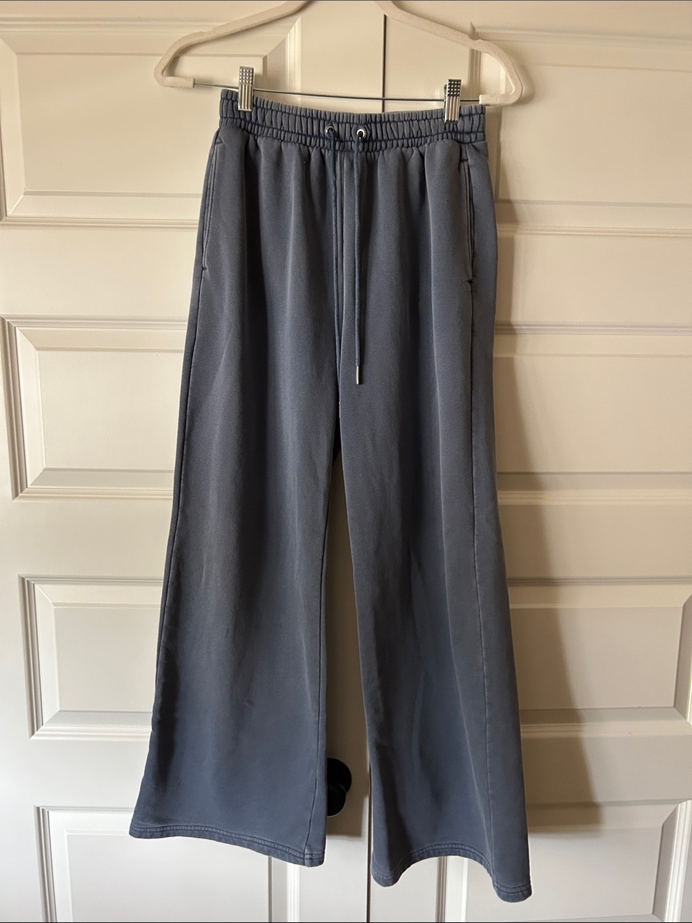 Abercrombie & Fitch womens Wide-Leg Drawstring Pants - Slate Blue